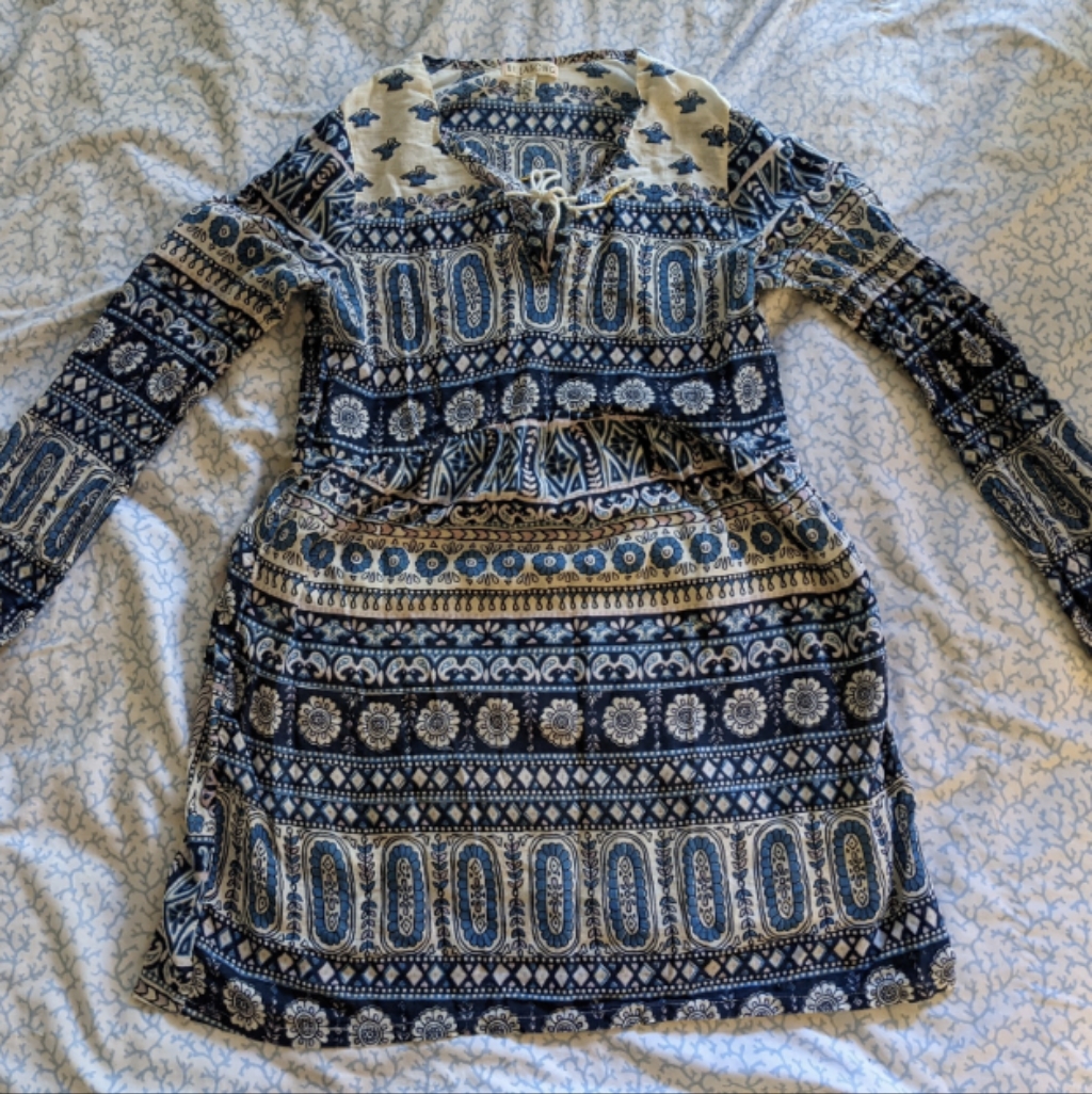 Billabong Paisley Babydoll Mini Dress, Medium